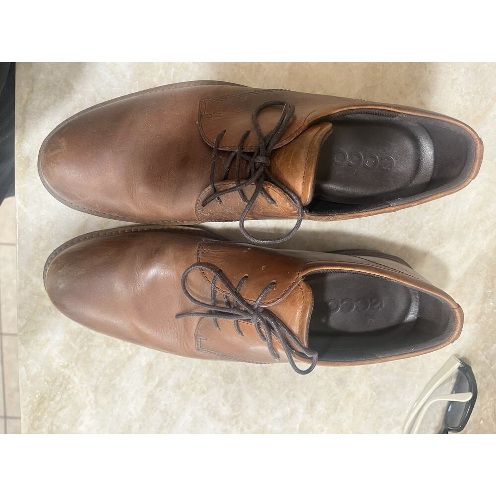 ECCO Hybrid Men's 45 US 11-11.5 Plain Toe Leather Derby Shoes Tan NWOT